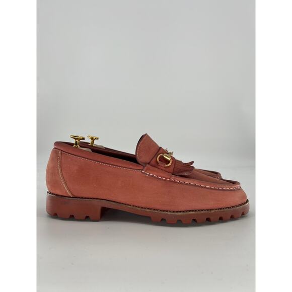 Tom Ford Era Gucci Terra Cotta Nubuck Horsebit Kiltie Lug Sole Loafers US 12.5 D